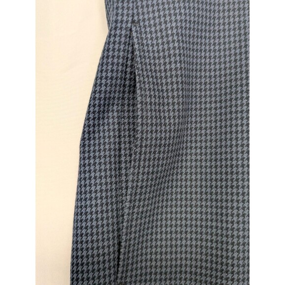 Lands End Tailored Fit Chino Pants Mens 35x33 Flat Front Blue Houndstooth Print - Picture 4 of 12
